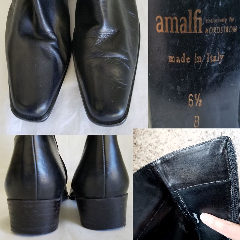 🔥Nordstrom Amalfi Black Leather Knee Riding Boots - Picture 5 of 5